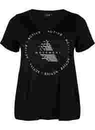 Trænings t-shirt med print, Black White Logo