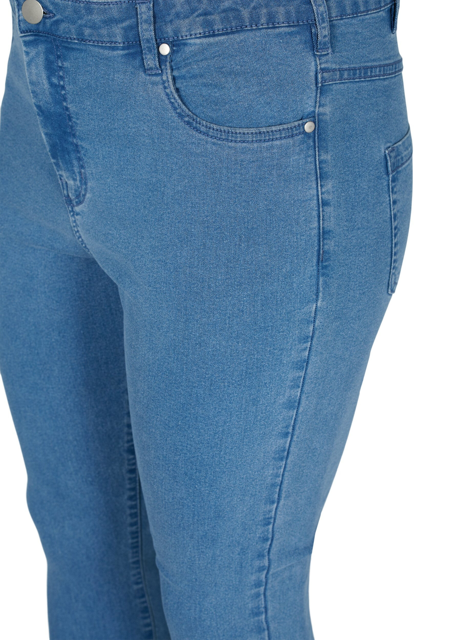 Zizzi H&oslash;jtaljede super slim Amy jeans, Bl&aring;, Packshot image number 2