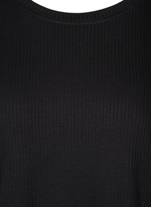 Bluse med snøre i ribkvalitet, Black, Packshot image number 2