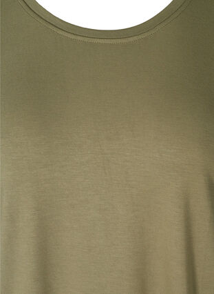 T-shirt i viskose mix med rund hals , Deep Lichen Green, Packshot image number 2