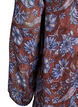 Midikjole med blomsterprint og fl&aelig;sekant, Brun, Packshot image number 3