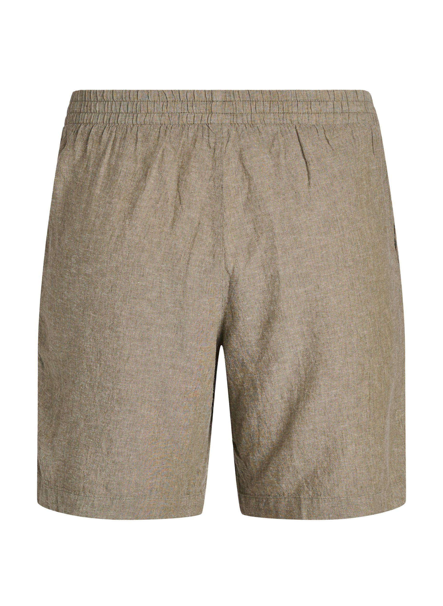Zizzi Shorts i h&oslash;r og viskose med h&oslash;j talje, Gr&oslash;n, Packshot image number 1