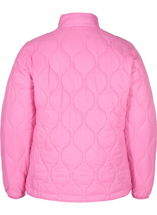 Quiltet jakke med lynlås og lommer , Hot Pink, Packshot image number 1
