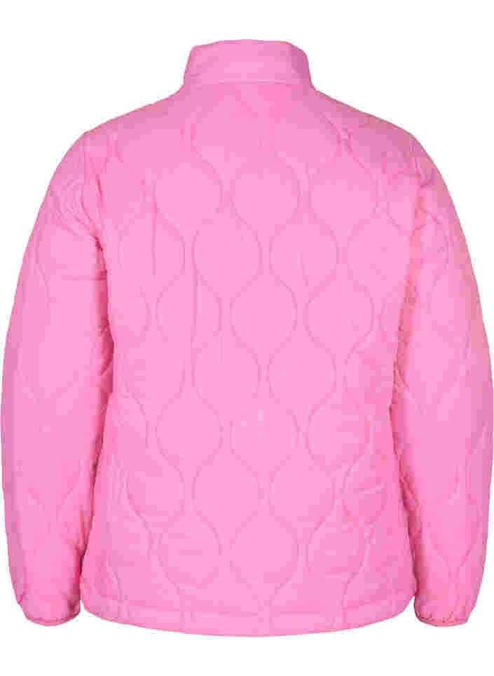 Quiltet jakke med lynlås og lommer , Hot Pink, Packshot image number 1