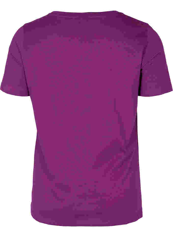 Bomulds t-shirt med tryk, Grape Juice, Packshot image number 1