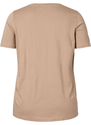 Bomulds t-shirt med rund hals og tryk, Natural FACE, Packshot image number 1