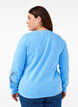 Sweatbluse med broderede udskæringer, Della Robbia Blue, Model image number 1