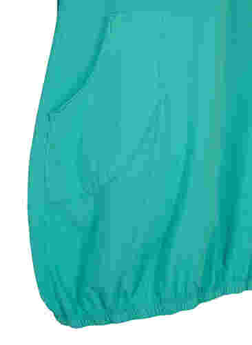 Kortærmet kjole i bomuld, Aqua Green, Packshot image number 3