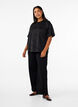 Oversize bluse med mønster, Sort, Model image number 1