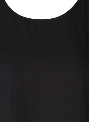 Kortærmet viskose kjole med a-form , Black, Packshot image number 2