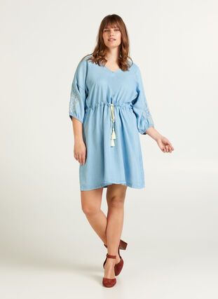 Denim kjole, Light blue denim, Model image number 2