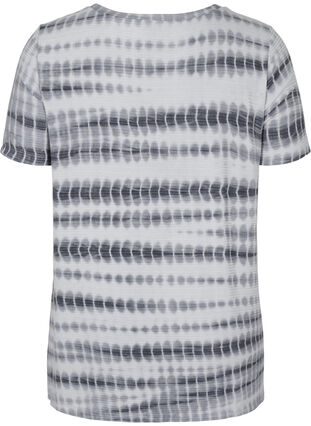 Kortærmet viskose t-shirt med tie-dye print, White, Black Tie Dye, Packshot image number 1