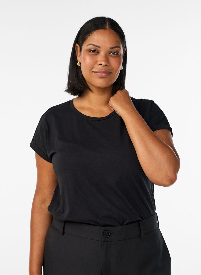 Kort&aelig;rmet t-shirt i bomuldsblanding, Sort, Model image number 0