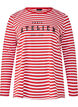 Bluse med striber og motiv, Whitew.FlameS.Stripe, Packshot image number 0