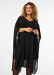 Kort chiffonkjole med V-udsk&aelig;ring, Sort, Model image number 2