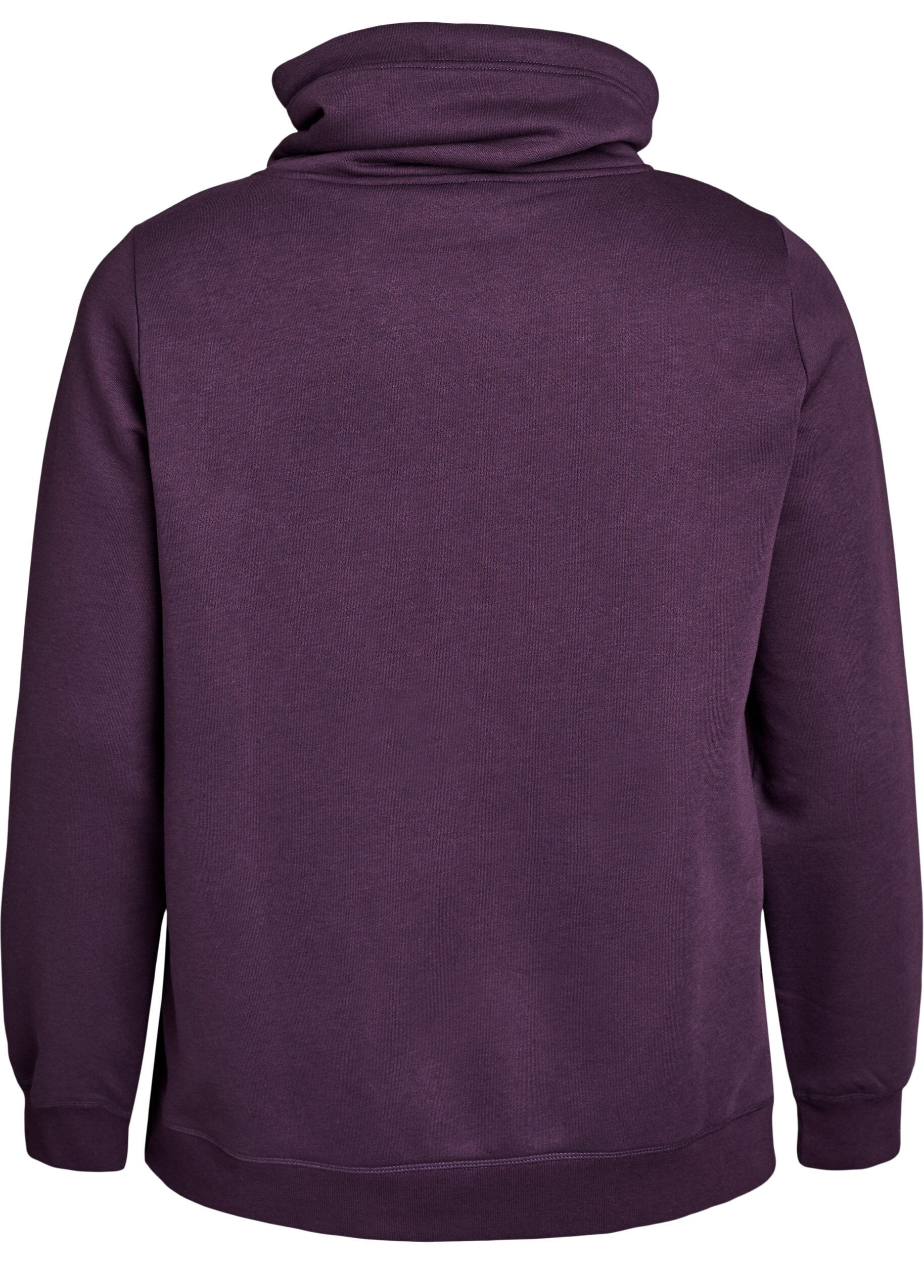 Zizzi FLASH - Sweatshirt med h&oslash;j krave og lommer, Lilla, Packshot image number 1