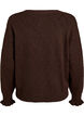Cardigan med harlekinm&oslash;nster og V-hals, Brun, Packshot image number 1