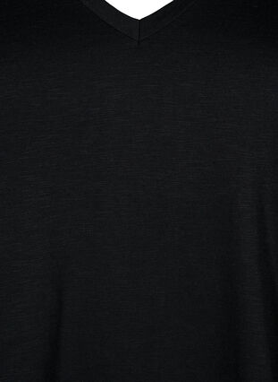 Kortærmet basis t-shirt med v-hals, Black, Packshot image number 2