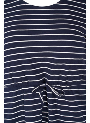 Kortærmet bomulds tunika med striber, Blue Stripe, Packshot image number 2