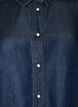 Denimkjole i lyocell med knapper og korte &aelig;rmer, Bl&aring;, Packshot image number 2