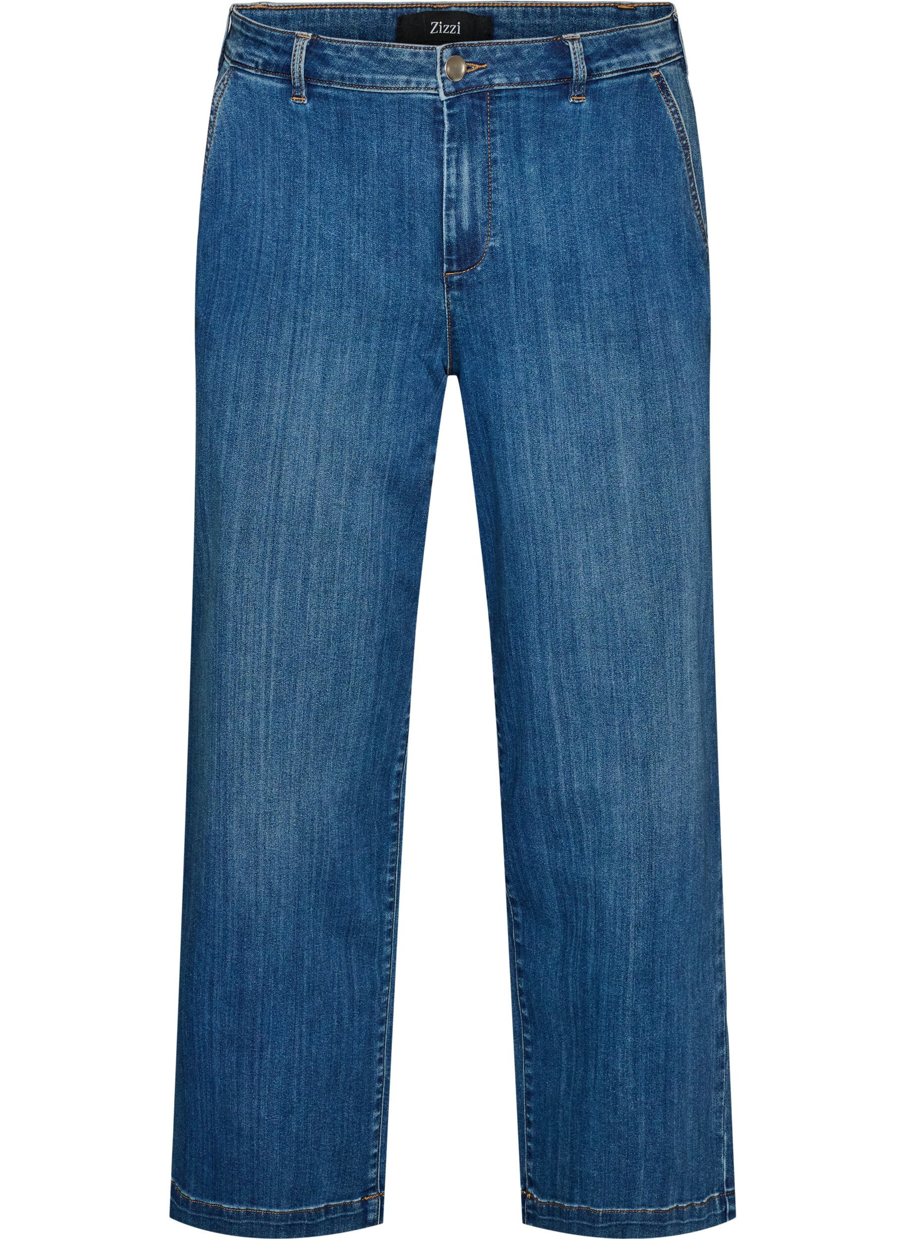 ZizziWide fit Myra jeans med h&oslash;j talje, Bl&aring;, Packshot image number 0