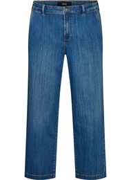 Wide fit Myra jeans med h&oslash;j talje, Bl&aring;