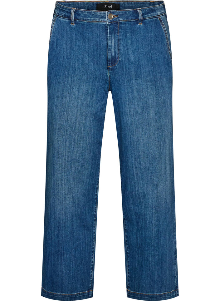 Wide fit Myra jeans med h&oslash;j talje, Bl&aring;, Packshot image number 0