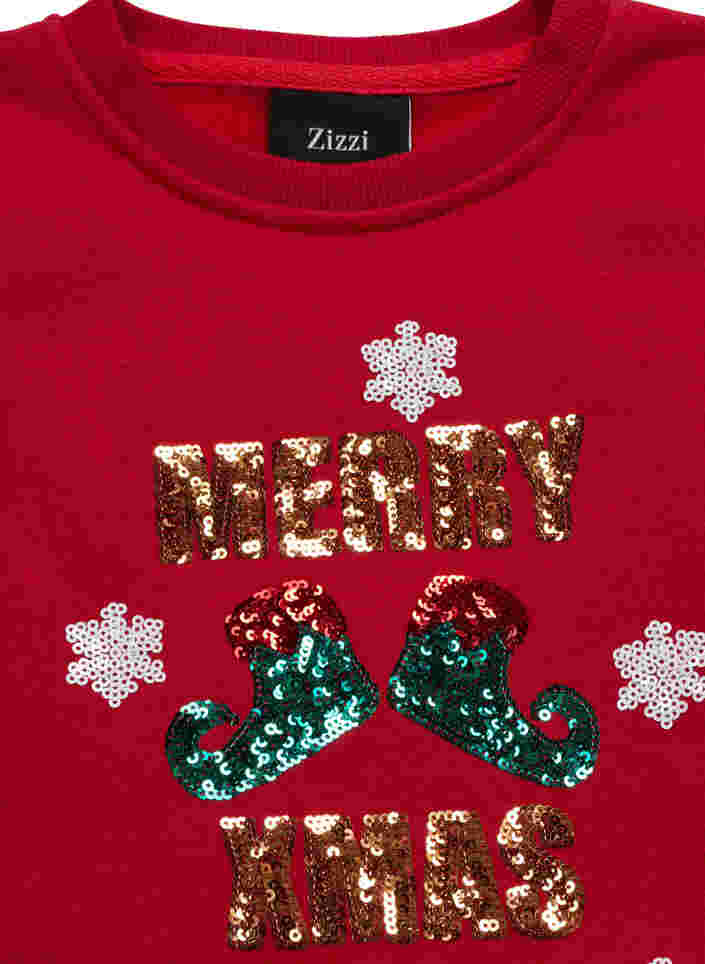 Jule sweatshirt til børn, Tango Red Merry XMAS, Packshot image number 2