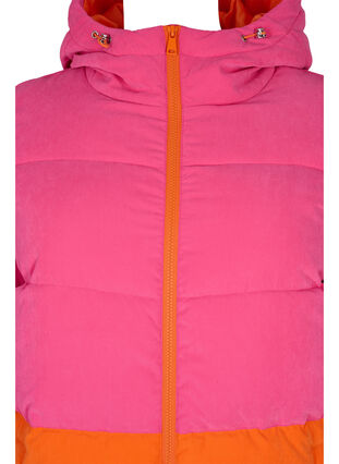 Lang vinterjakke med color-block, Pink W/Orange, Packshot image number 2