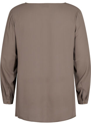 Ensfarvet skjorte med v-udskæring, Falcon, Packshot image number 1