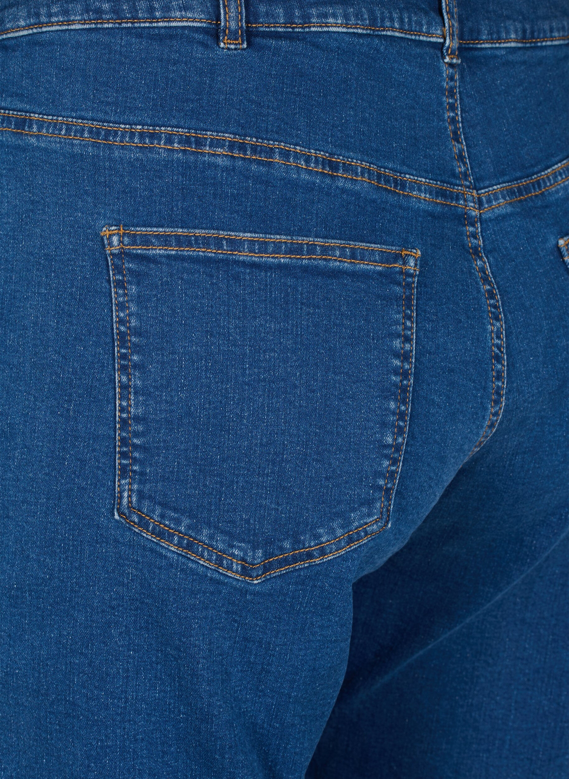 ZizziCropped Vera jeans med straight fit, Bl&aring;, Packshot image number 3