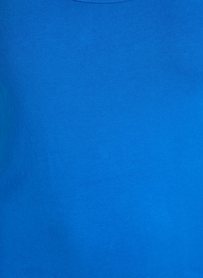 Ensfarvet basis top i bomuld, Bl&aring;, Packshot image number 2