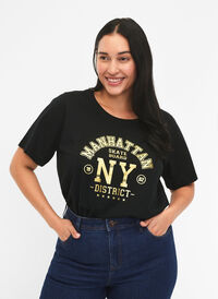 FLASH - T-shirt med motiv, Black Ny, Model