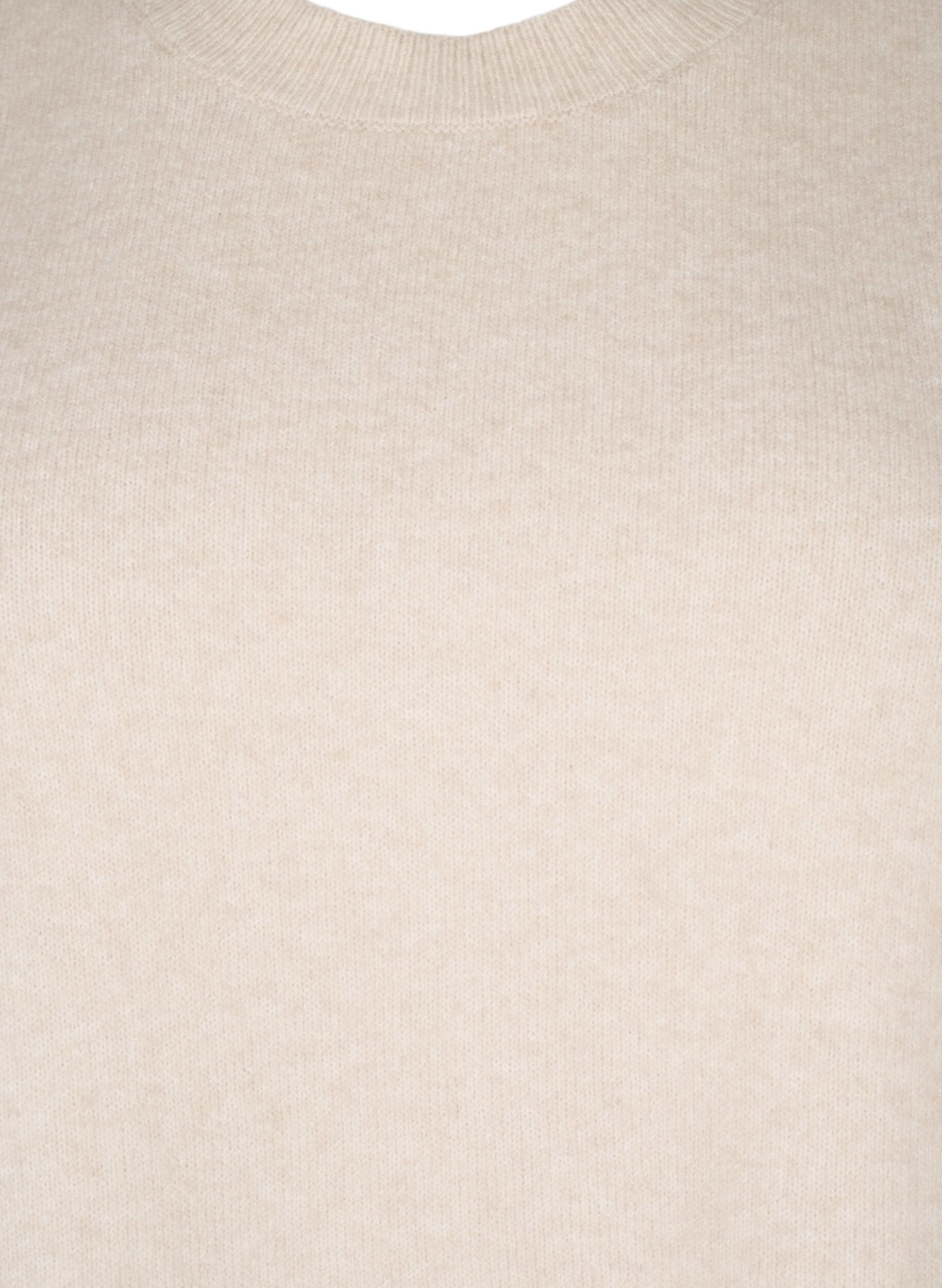 Zizzi Strikvest med ribkant, Pumice Stone Mel., Packshot image number 2