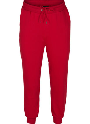 Løse sweatpants med lommer, Red, Packshot image number 0