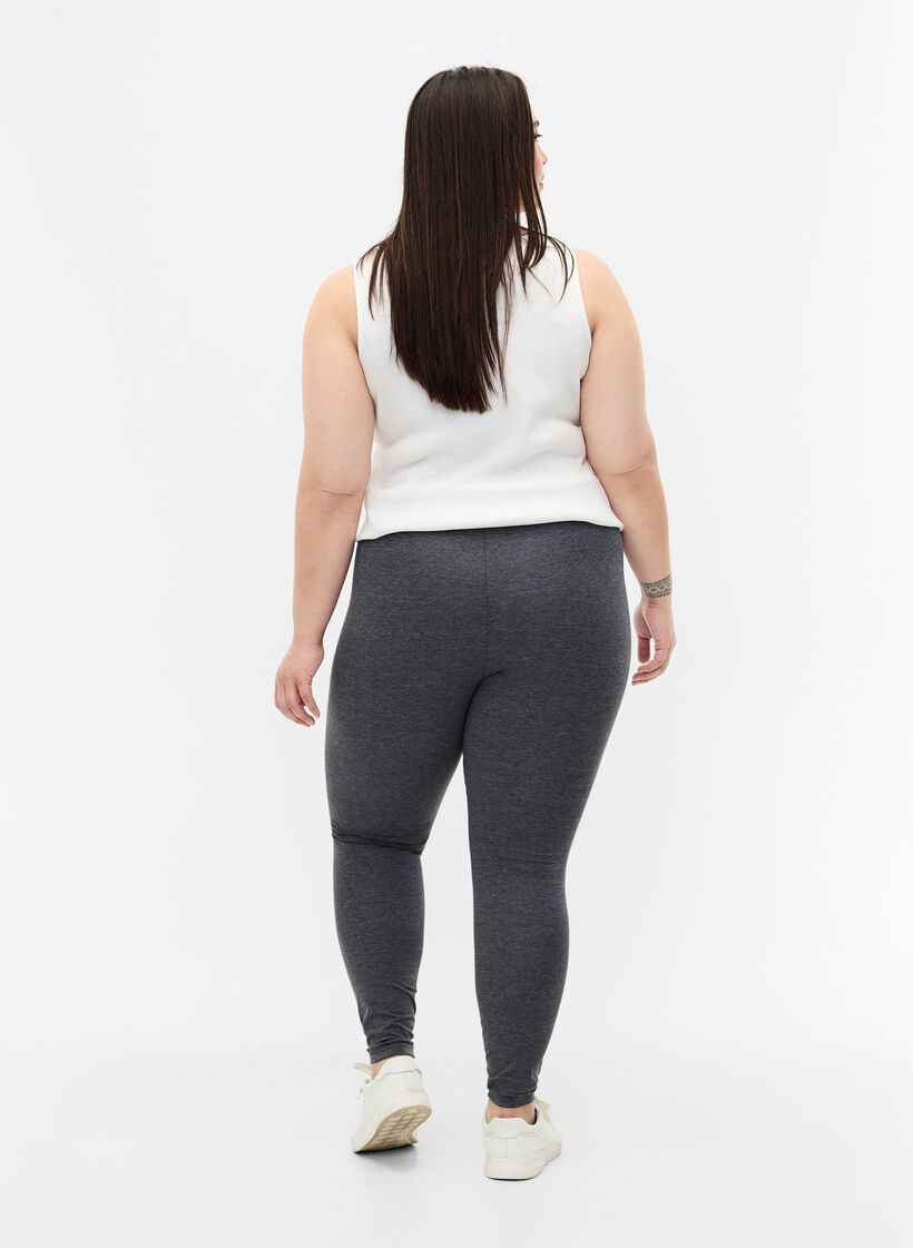 Gråmelerede leggings, Dark Grey Melange, Model image number 1