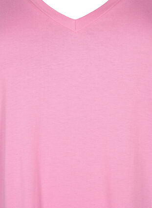 Ensfarvet oversize t-shirt med v-hals, Rosebloom, Packshot image number 2