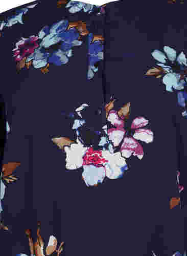FLASH - Blomstret tunika med korte ærmer, Big Blue Flower, Packshot image number 2