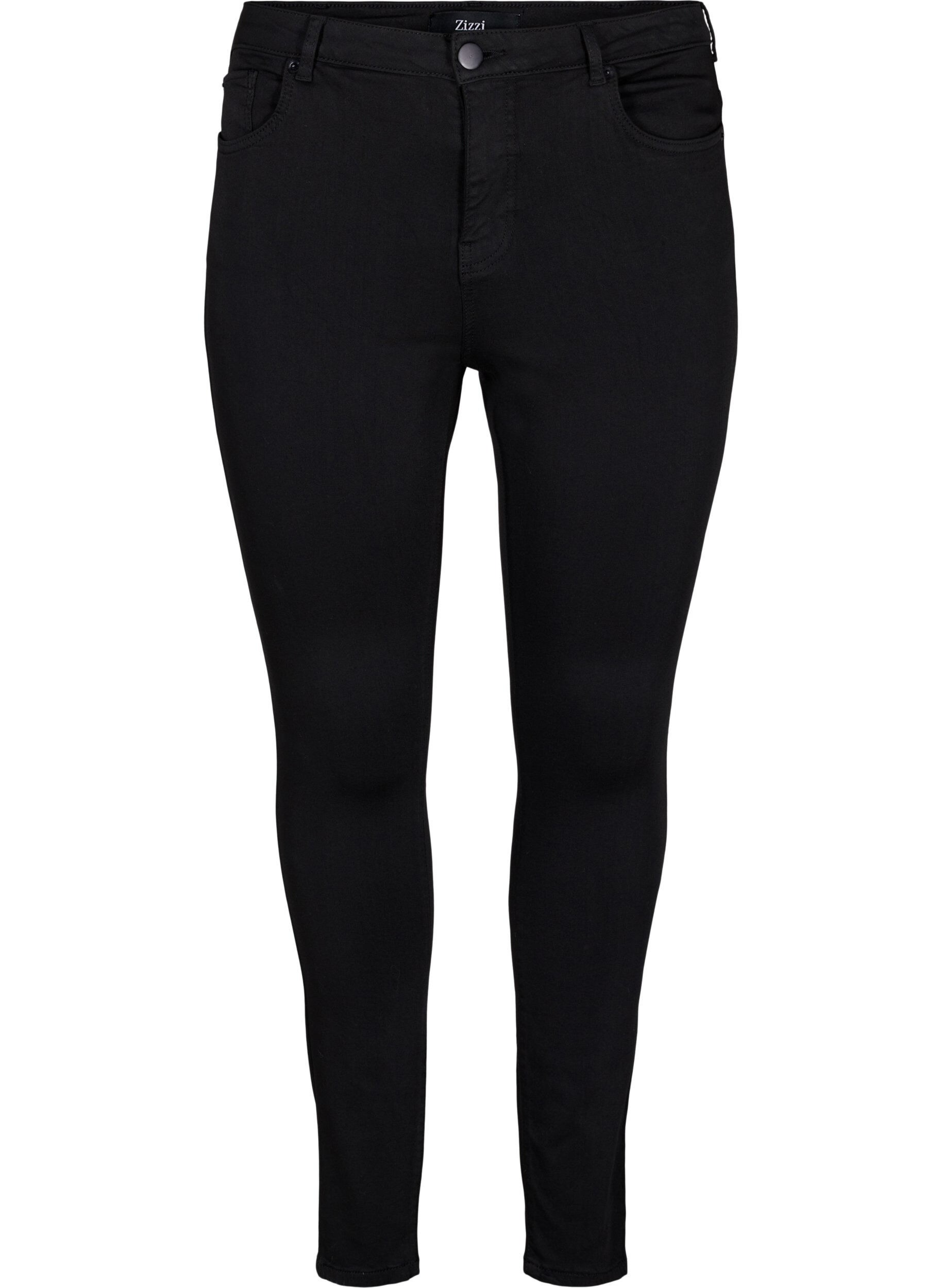 Zizzi Stay black Amy jeans med h&oslash;j talje, Black, Packshot image number 0