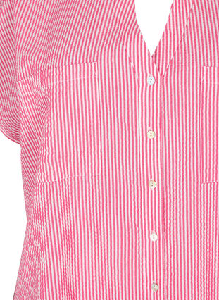 Kortærmet bomuldsskjorte med striber, Beetroot P. Stripe, Packshot image number 2