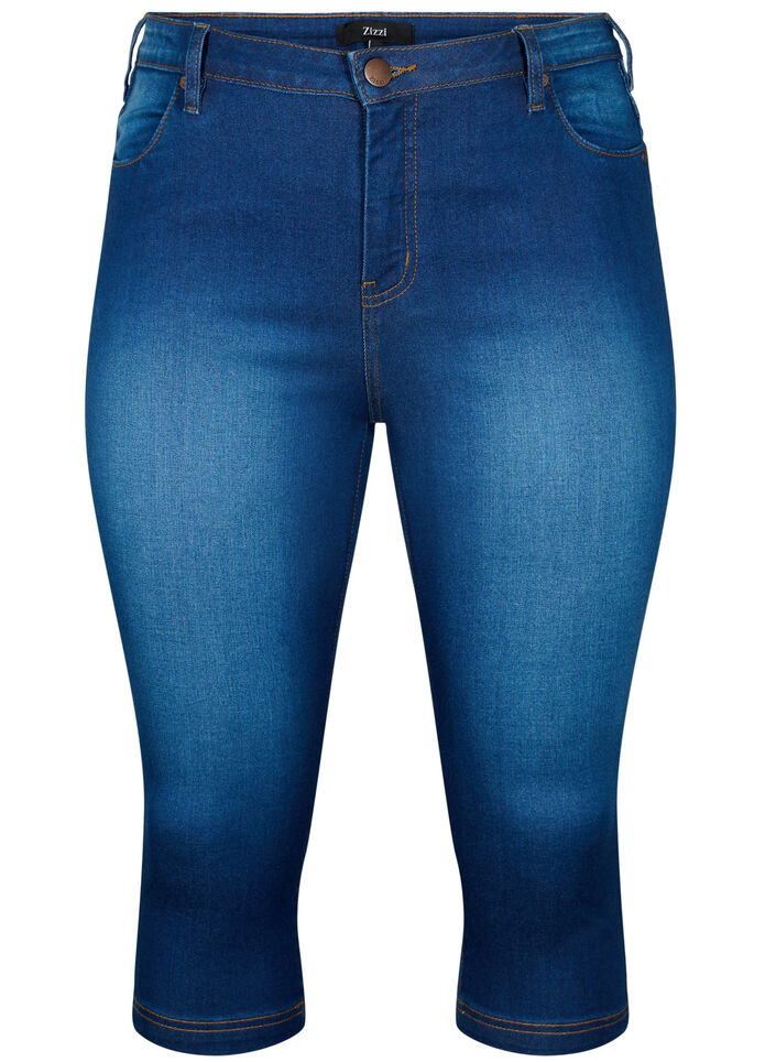 H&oslash;jtaljede Amy capri jeans med super slim fit, Bl&aring;, Packshot image number 0