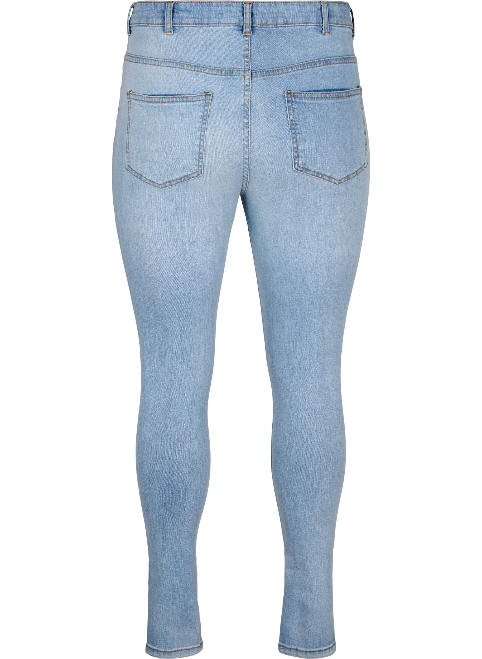 Zizzi Slim fit jeans med sliddetaljer, Light Blue, Packshot image number 1