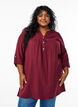 Tunika i bomuldsmusselin med broderi anglaise, M&oslash;rk Bordeaux, Model image number 0
