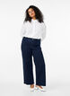H&oslash;jtaljede jeans med vide ben, Bl&aring;, Model image number 0