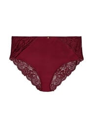 Trusse med blonde og sl&oslash;jfeeffekt bagp&aring;, M&oslash;rk Bordeaux