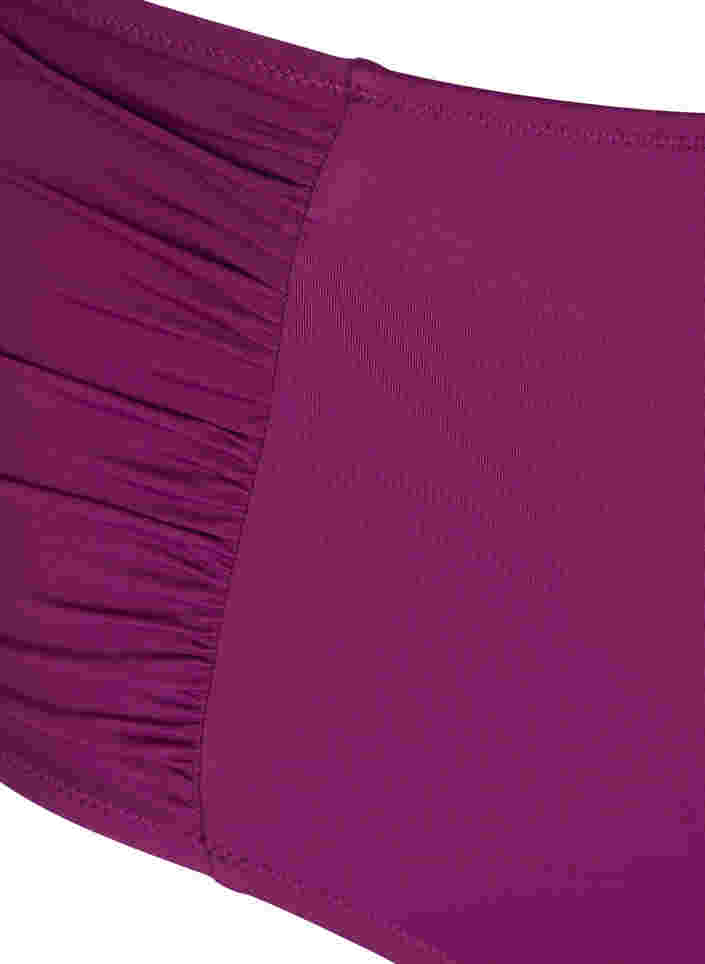 Højtaljet bikini trusse med draperinger, Dark Purple, Packshot image number 2