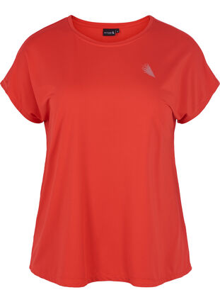 Ensfarvet trænings t-shirt, Flame Scarlet, Packshot image number 0