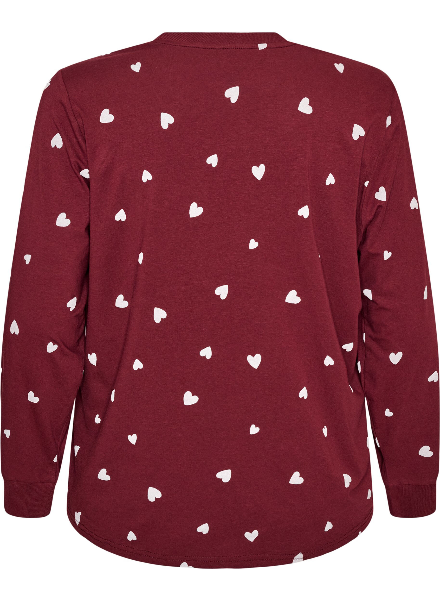 ZizziNatbluse med print, R&oslash;d, Packshot image number 1
