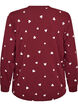 Natbluse med print, R&oslash;d, Packshot image number 1
