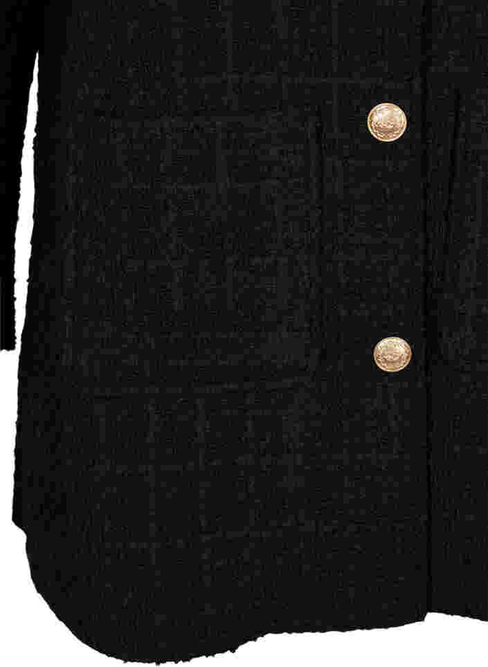 Boucle jakke med lommer, Black, Packshot image number 3